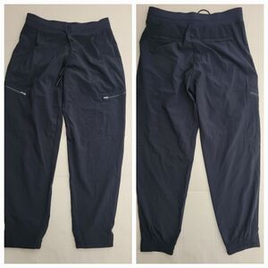 Athleta Pants Womens Size 8 Go Far Travel Blue Jogger Zip Cargo Pockets Stretch